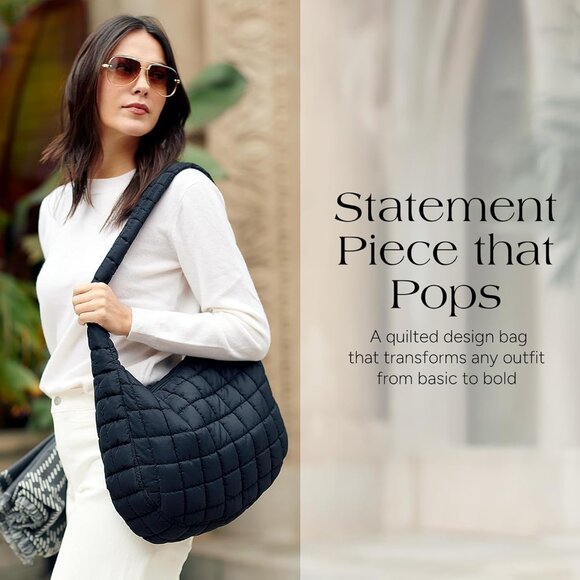 Crossbody Bag Quilted Puffer Soft Travel Stylish Organizer - Picture 2 of 7